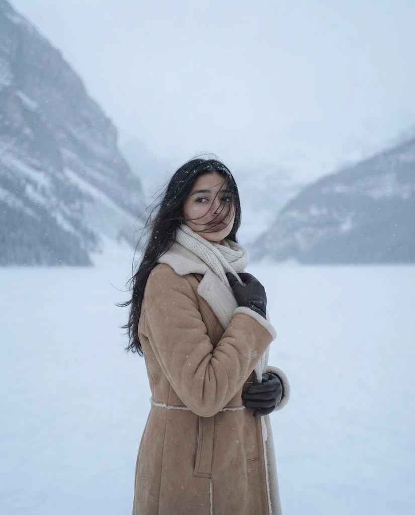 Girl in the Snow AI Photo Prompt