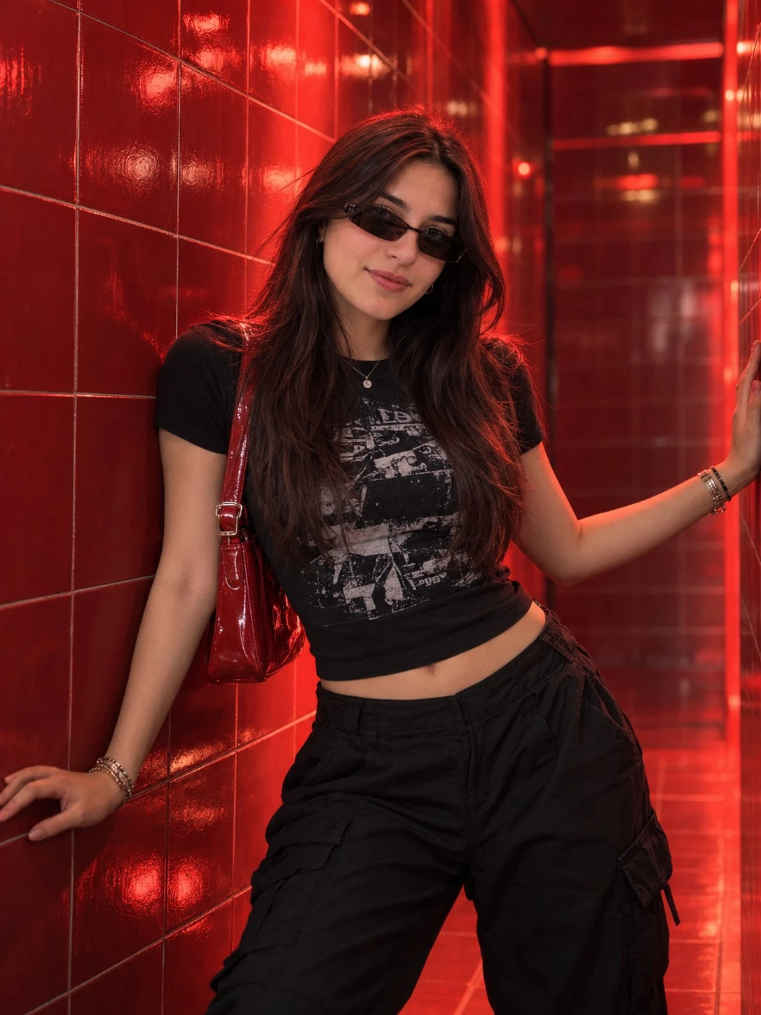 Stylish Red Room Portrait